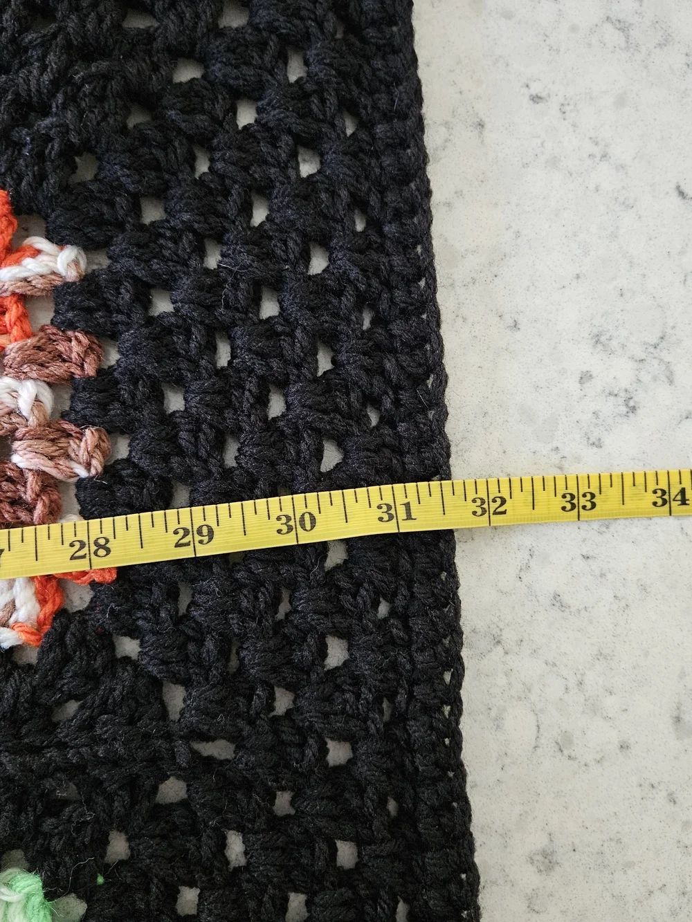Vtg 1970s Crochet Granny Square Afghan Blanket Roseanne Throw 31x60 Pristine